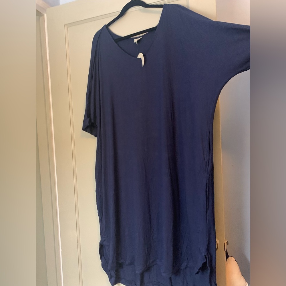 Navy blue dress, with POCKETS! 22/24 New never been worn